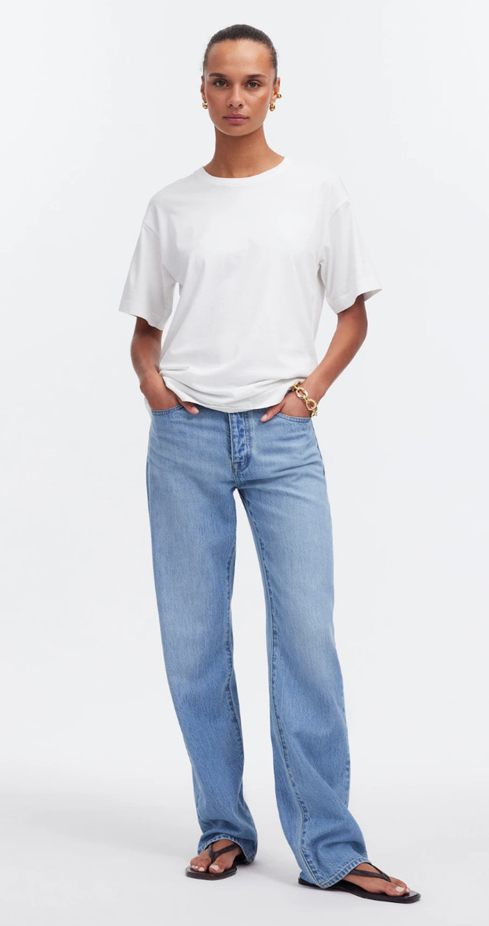 Madewell | NWT Relaxed Oversized Tee Eyelet White Cotton | Sz M